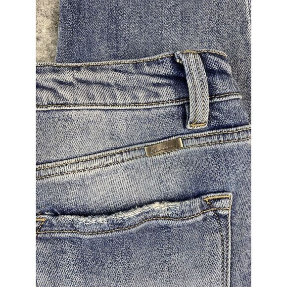 KanCan Mid‎ Rise Raw Hem Jeans Womens Size 32 Medium Wash - Picture 5 of 13